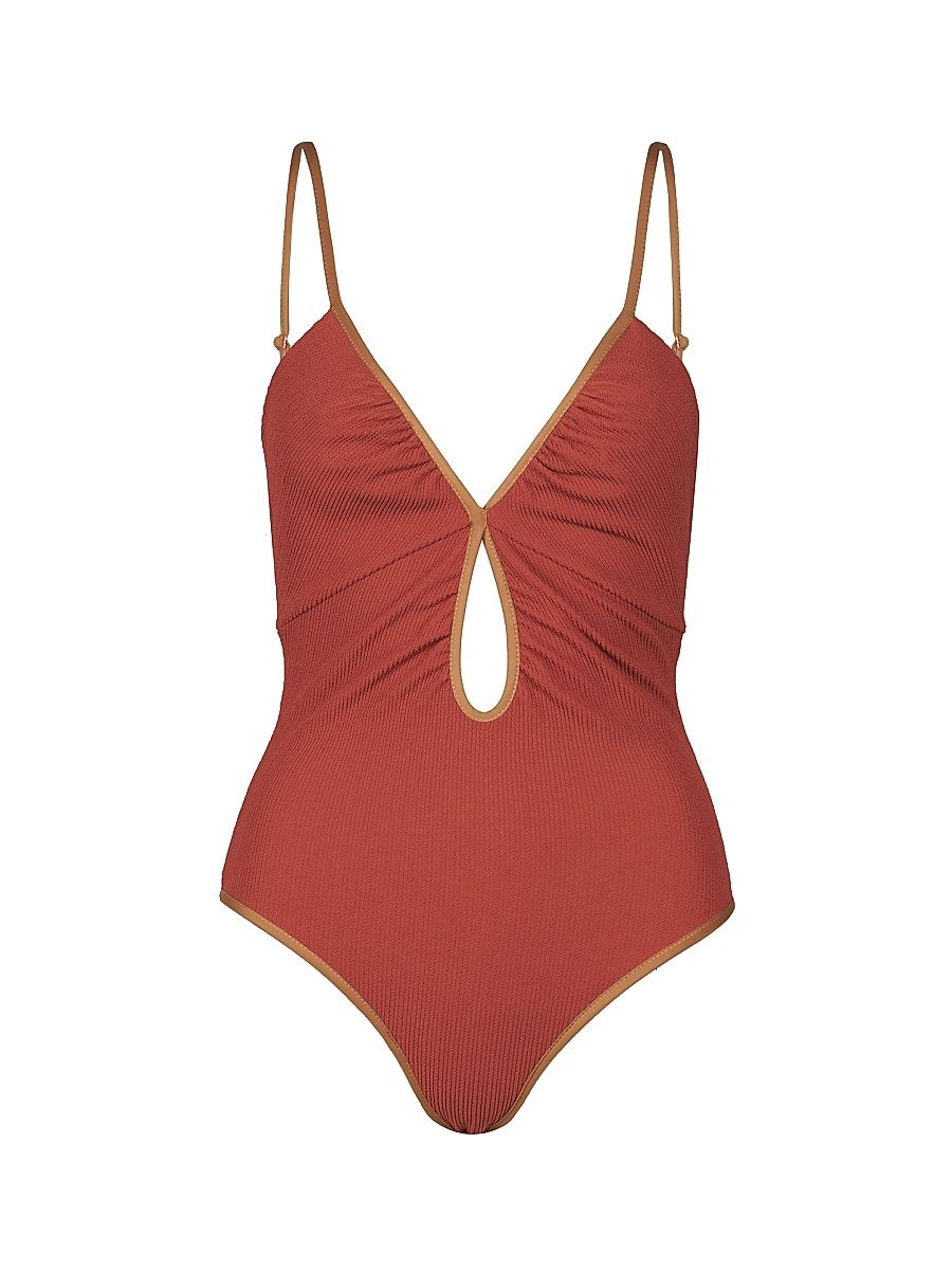 Women's Playa Grande Sundown Dust One-Piece Swimsuit - Rusty Marsala - Size XL