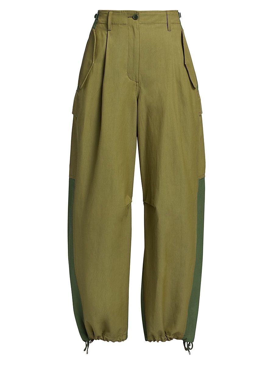 Women's Colorblocked Utility Cargo Pants - Olive Pine - Size 10