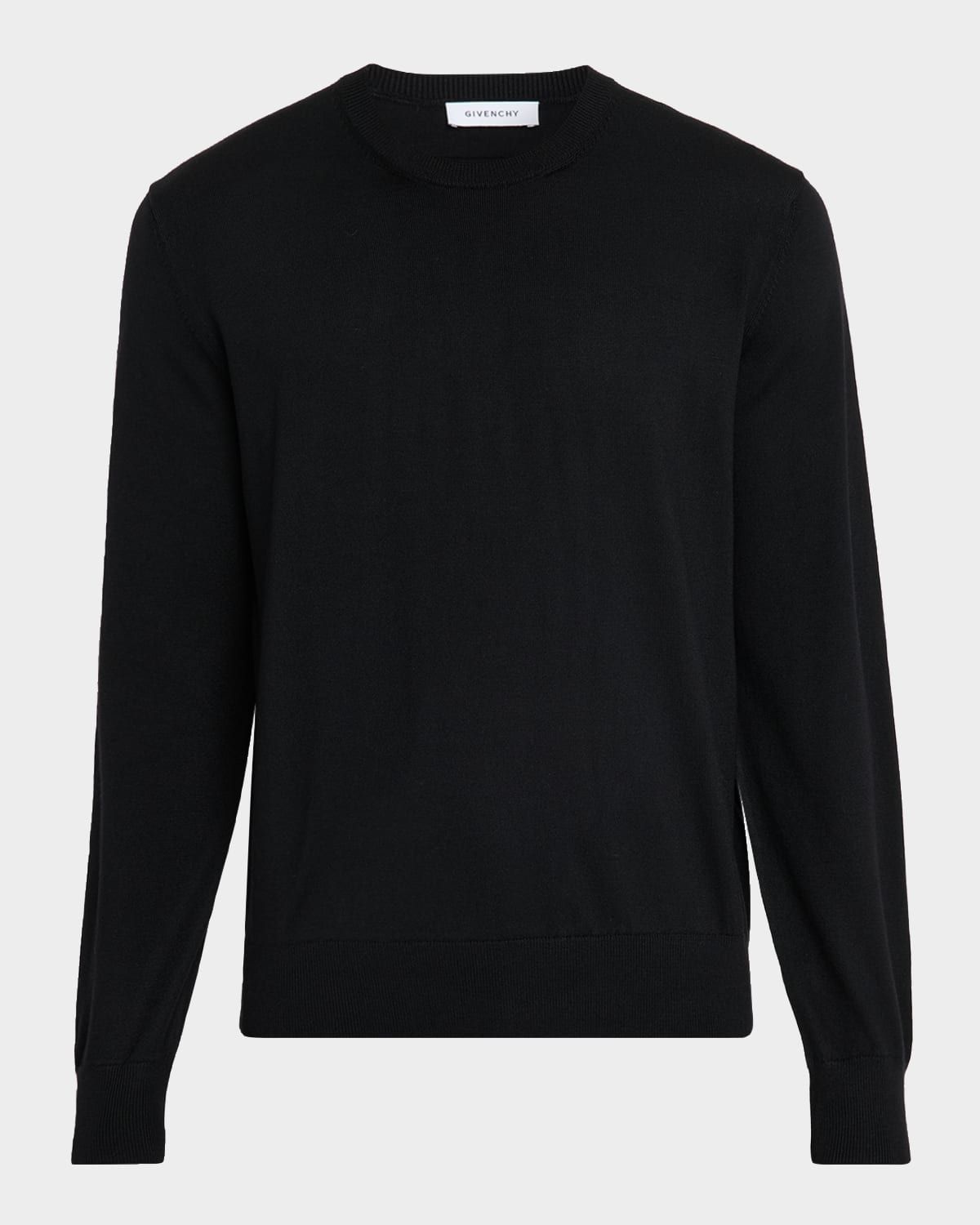 Men & apos;s Wool Knit Grosgrain-Trim Crewneck Sweater