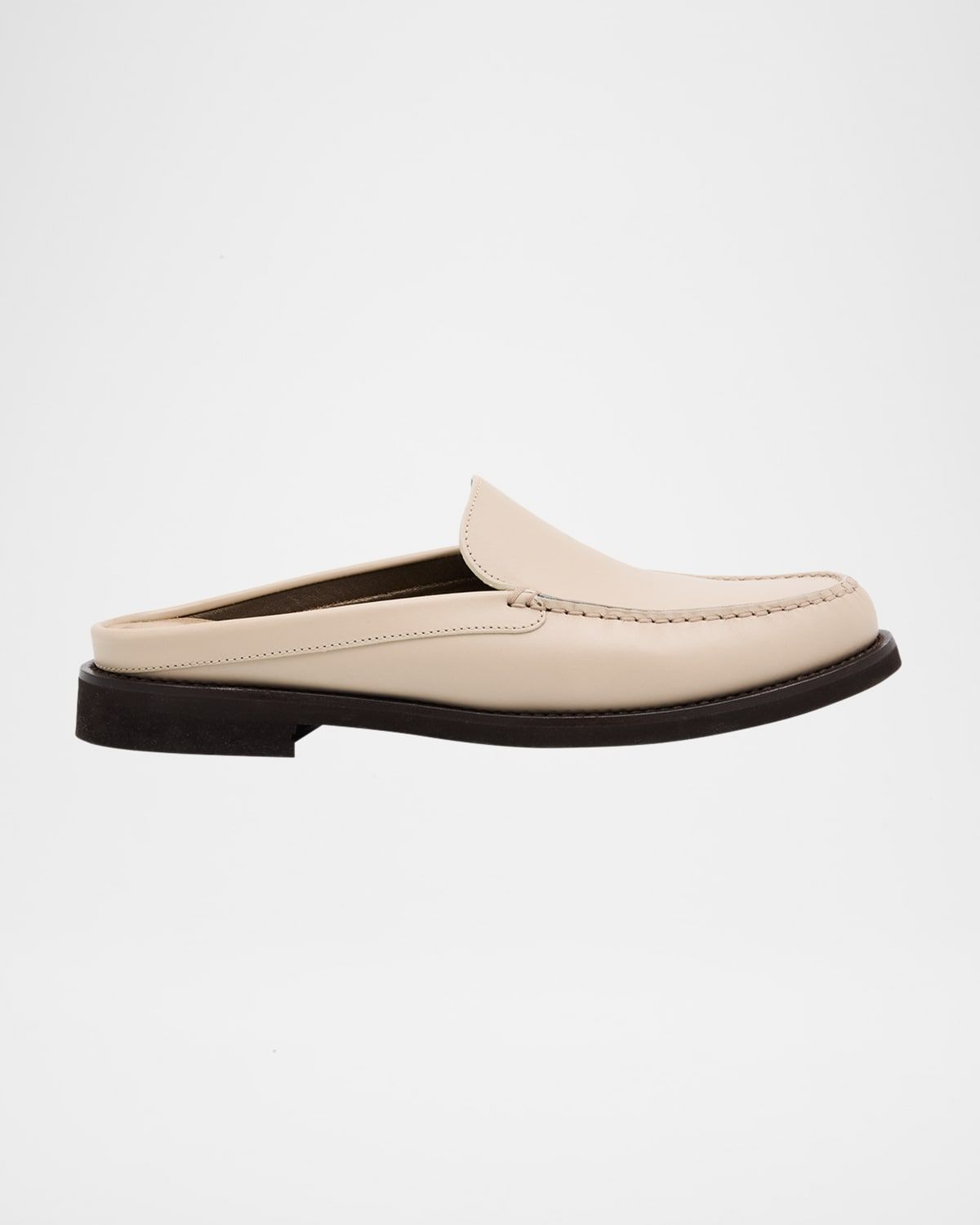 Calfskin Leather Loafer Mules