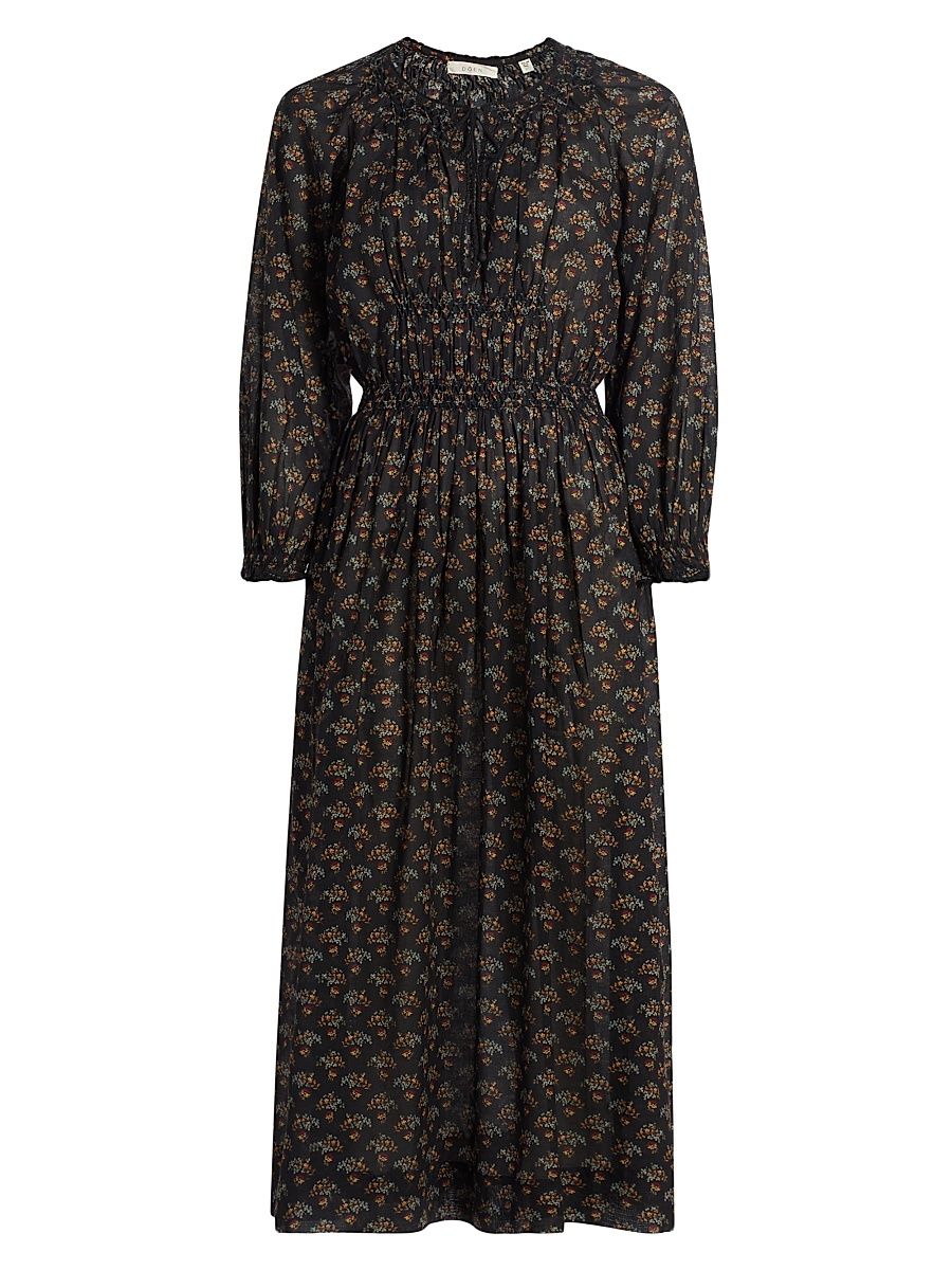 Women's Delfina Floral Midi-Dress - Delphinium Floral - Size XXS