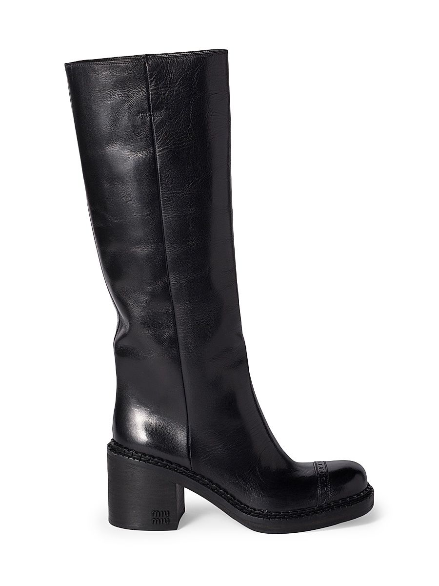 Women's Leather Boots - Black - Size 11