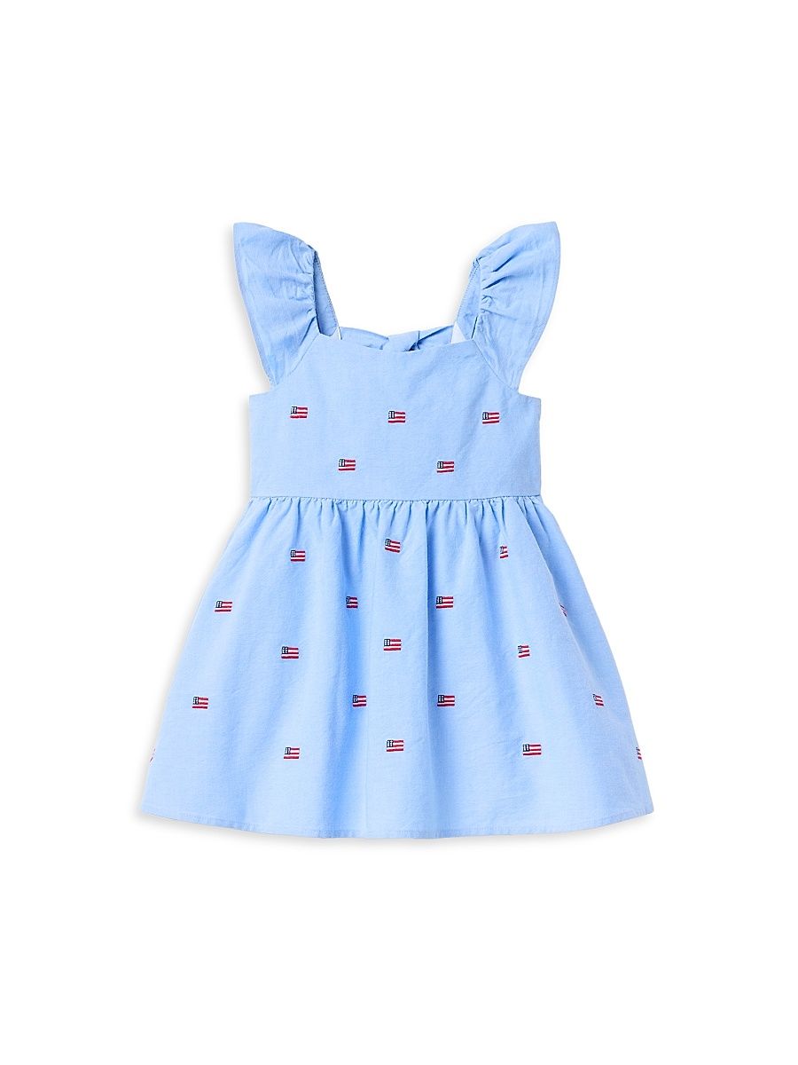 Little Girl's & Girl's Embroidered Flag Dress - Blue - Size 10
