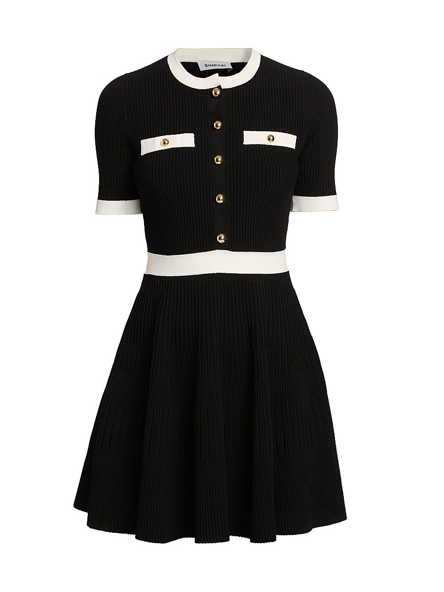 Women's Astoria Rib-Knit Minidress - Black - Size XS