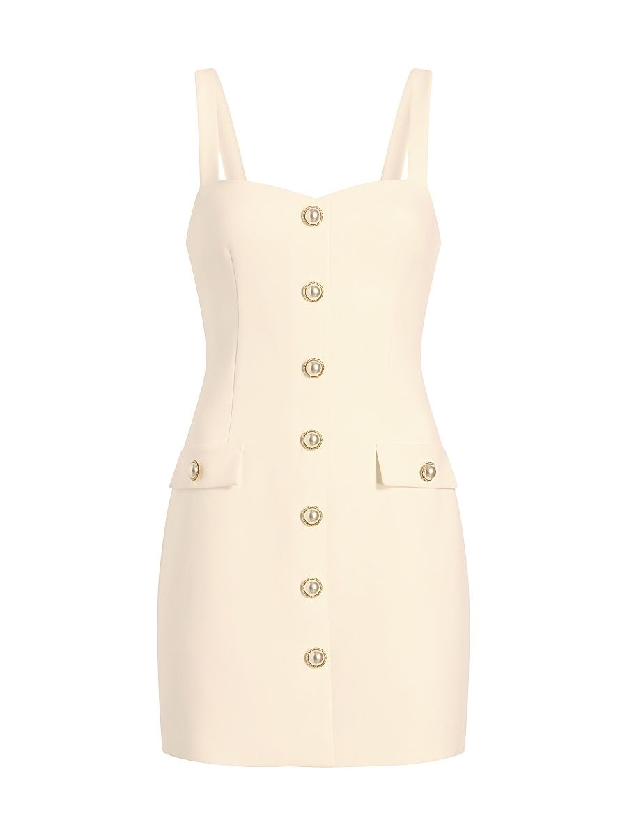 Women's Brooks Pearl Button Minidress - White - Size 14