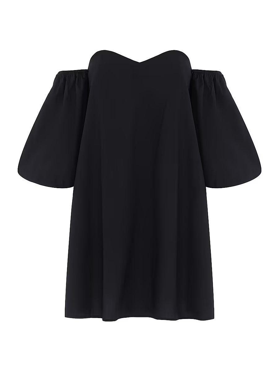 Women's Parker Cotton Poplin Off-The-Shoulder Minidress - Black - Size Small