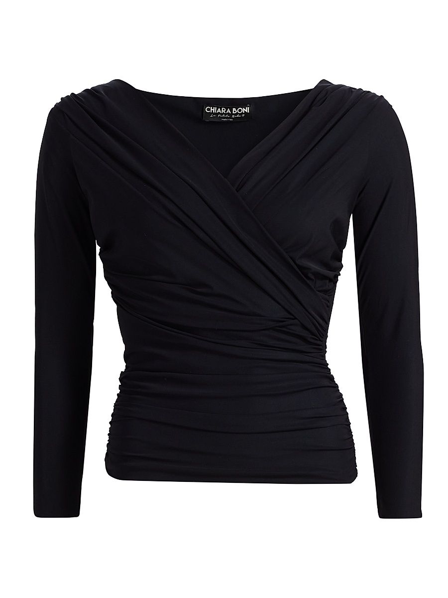 Women's Manju Draped Top - Black - Size 10