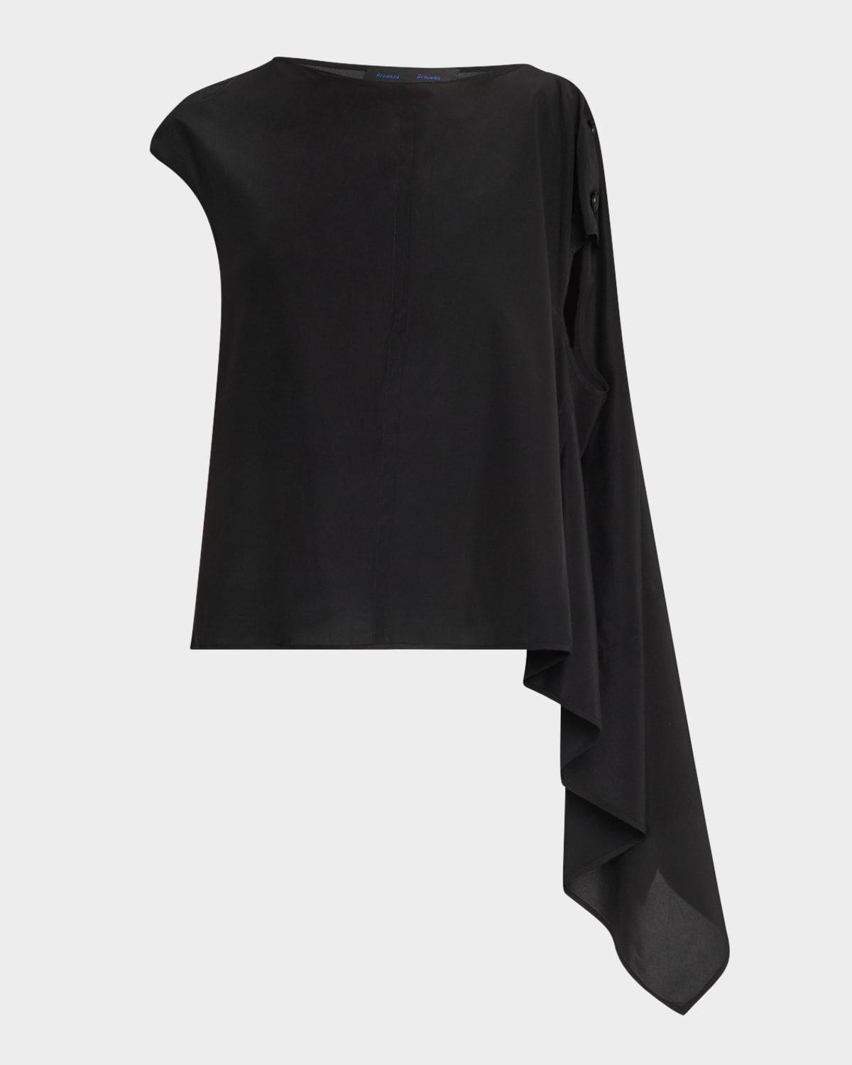 Ondine Buttoned Shoulder-Drape Top