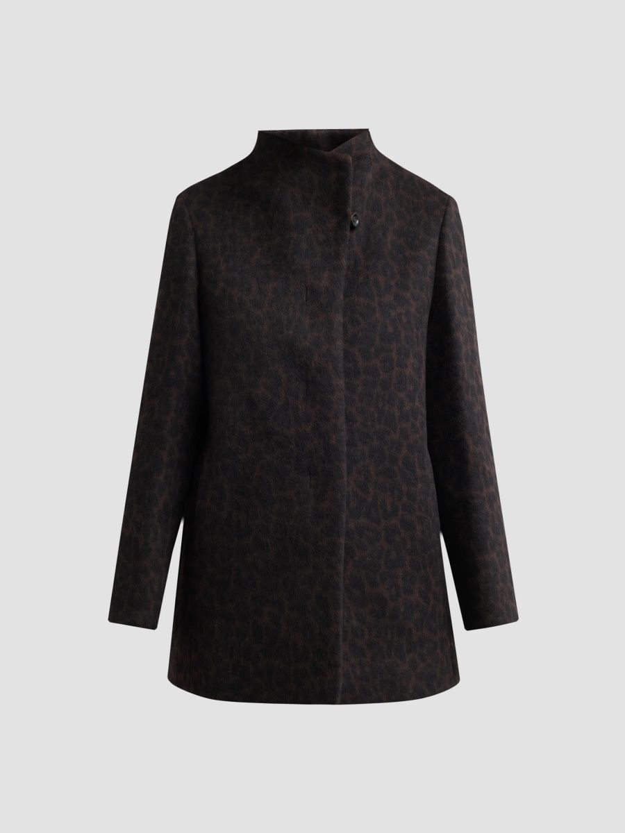 Cinzia Rocca Women's Icons Leopard-Print Jacket - Espresso Leopard - Size 14