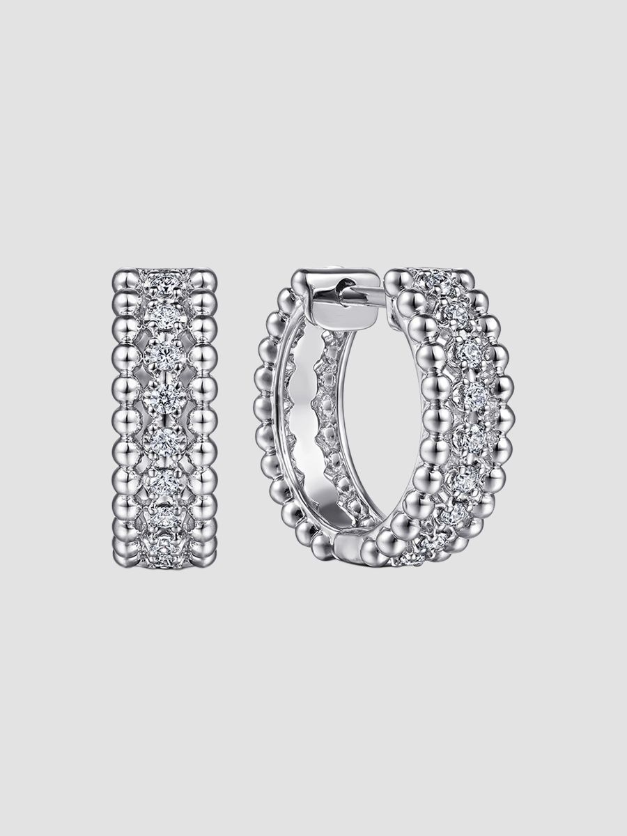 Gabriel & Co Women's Bujukan Sterling Silver & White Sapphire Huggie Earrings - Sterling Silver
