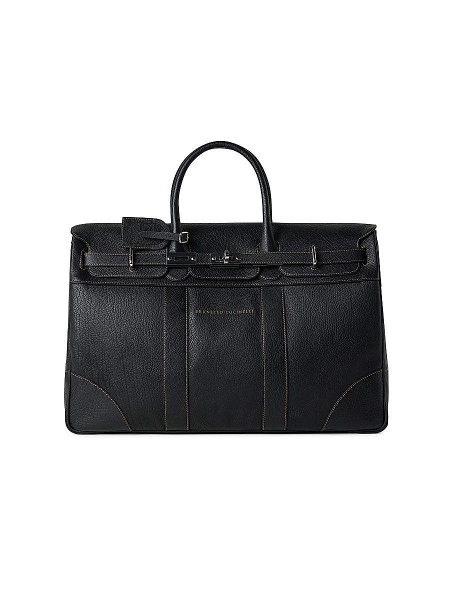 Men's Grained Calfskin Country Bag - Black