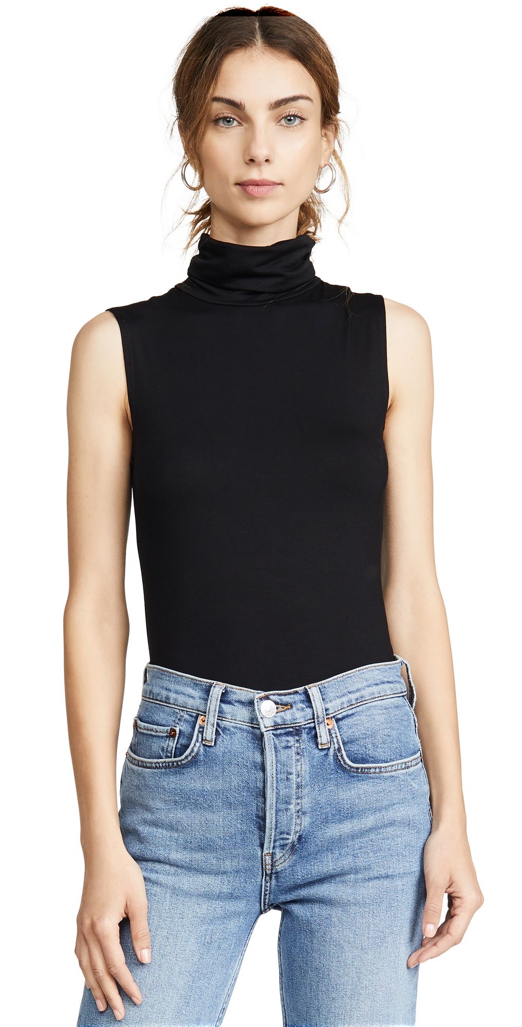 L'AGENCE Ceci Sleeveless Turtleneck Black XL