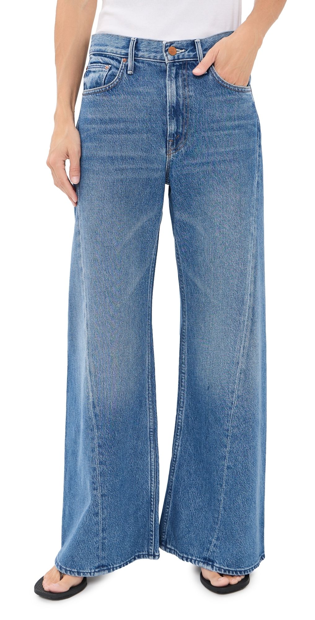 MOTHER Petite Lil Lemon Twist Sneak Jeans ROLLING IN THE DOUGH 34