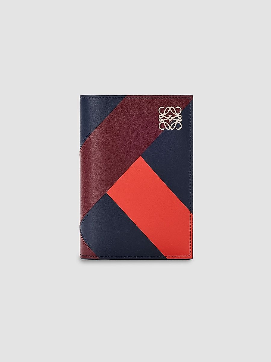 Women's Anagram Colorblocked Leather Passport Case - Multicolor Deep Navy