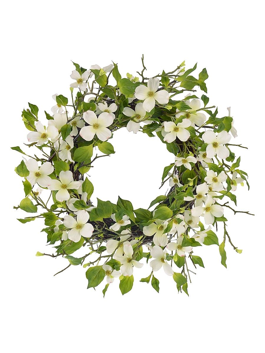Everyday Newness Refresh Imitation Dogwood Wreath - White