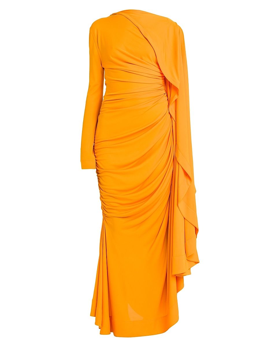 Women's Draped Cape-Sleeve Gown - Mandarin - Size 6
