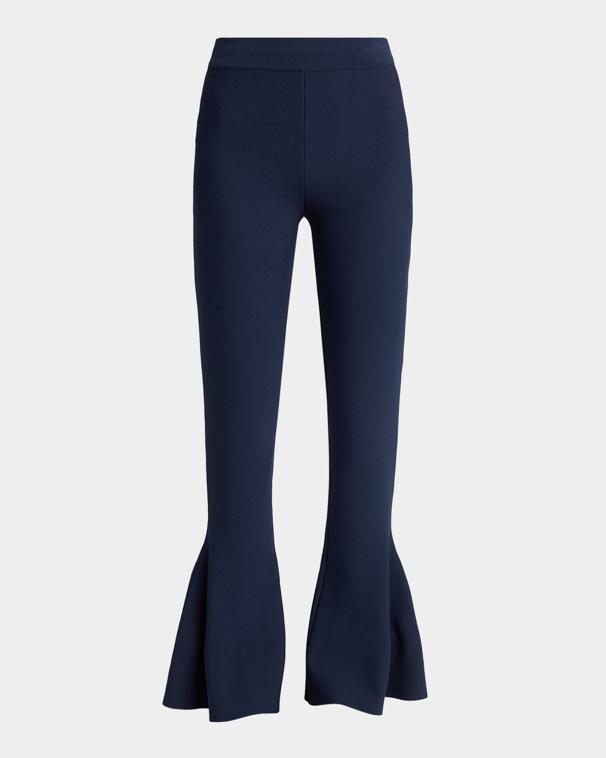 Compact Knit Peplum Flare Pants