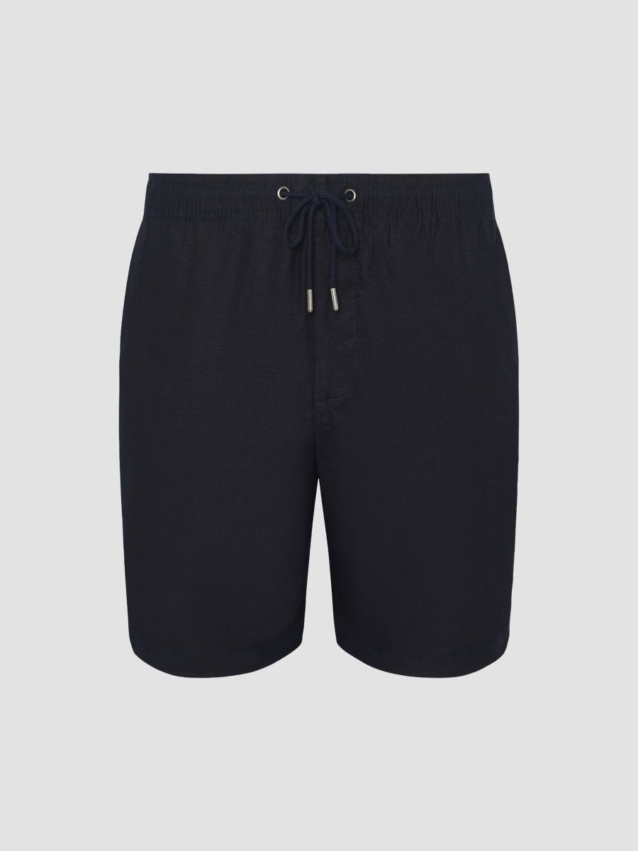 Onia Men's Stretch Linen-Blend Drawstring Shorts - Midnight - Size XXL