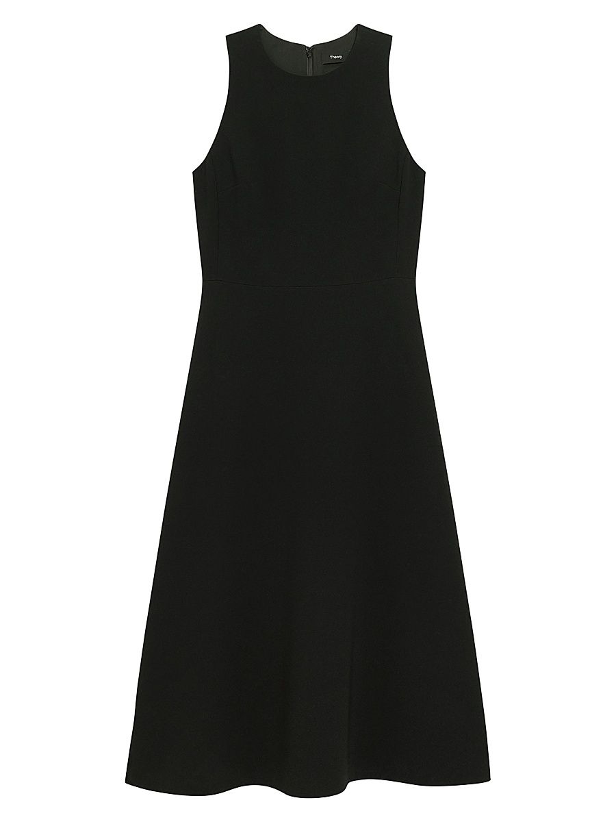 Women's Easy Sleeveless A-Line Midi-Dress - Black - Size 8