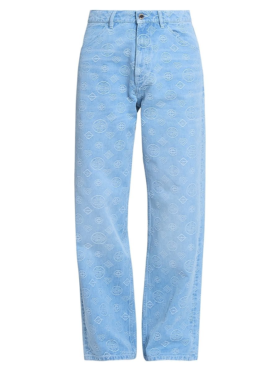 Men's Monogram Relaxed-Fit Jeans - Denim - Size 36