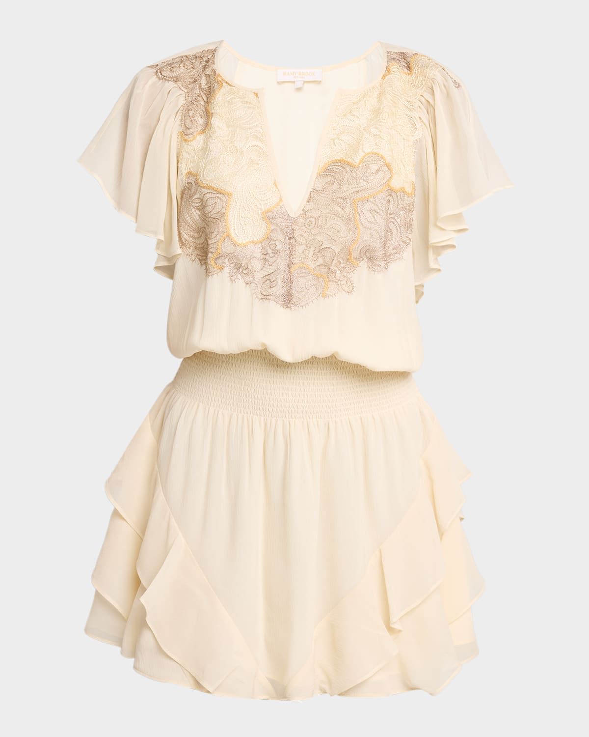 Ismeria Embroidered Chiffon Mini Dress