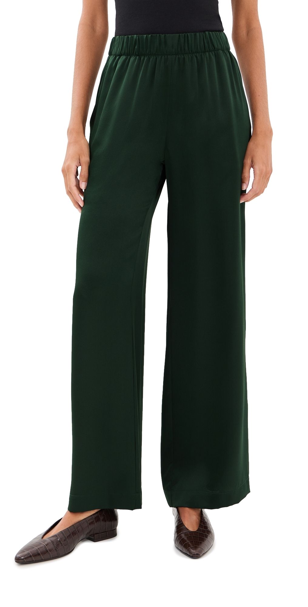 Sablyn Brynn Pull On Wide Leg Pants Hunter Green M