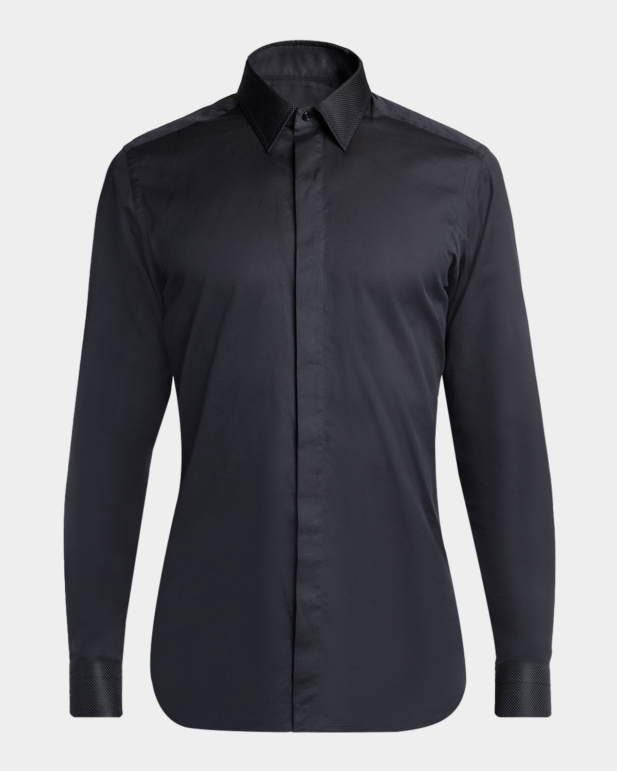 Men & apos;s Cotton and Silk Jacquard-Trim Dress Shirt