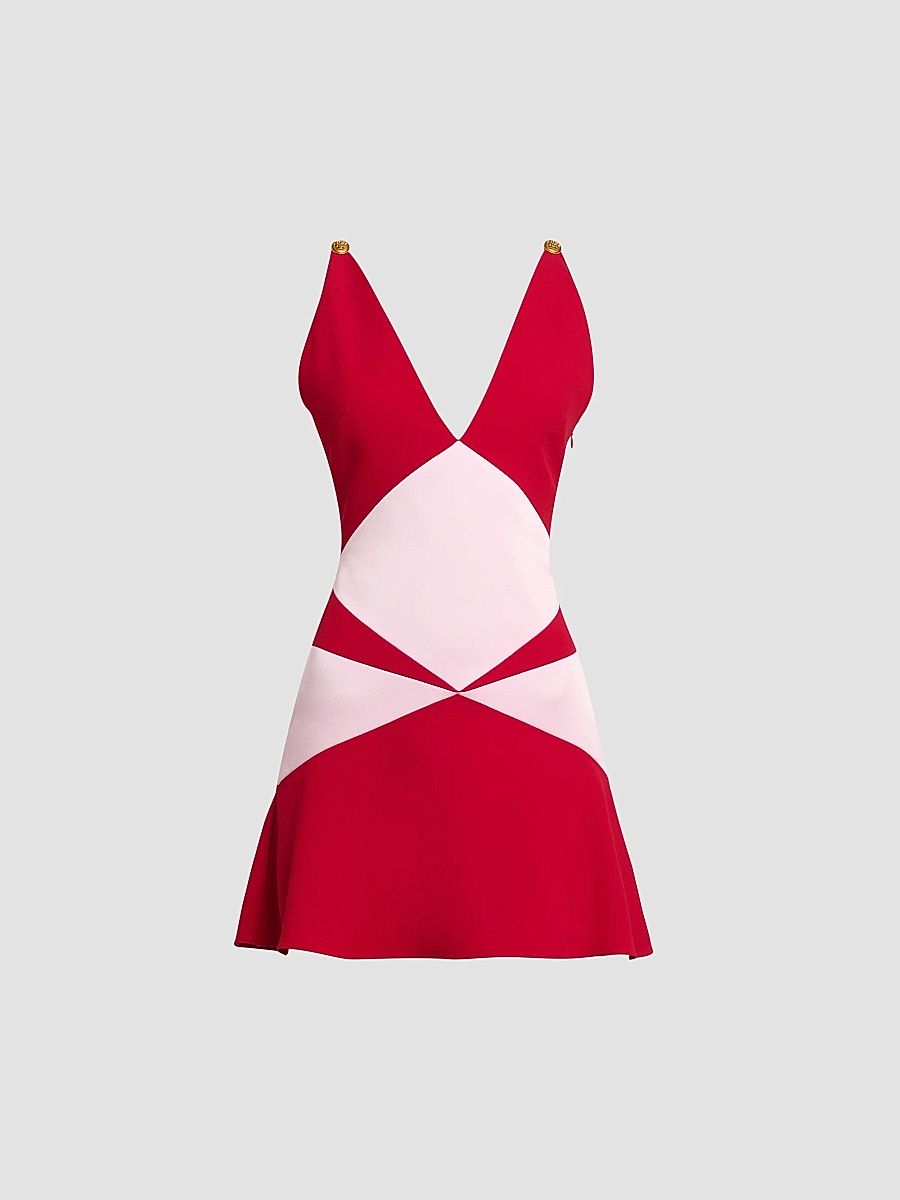 Women's Two-Tone Prism Mini Dress - Red Pink - Size 0