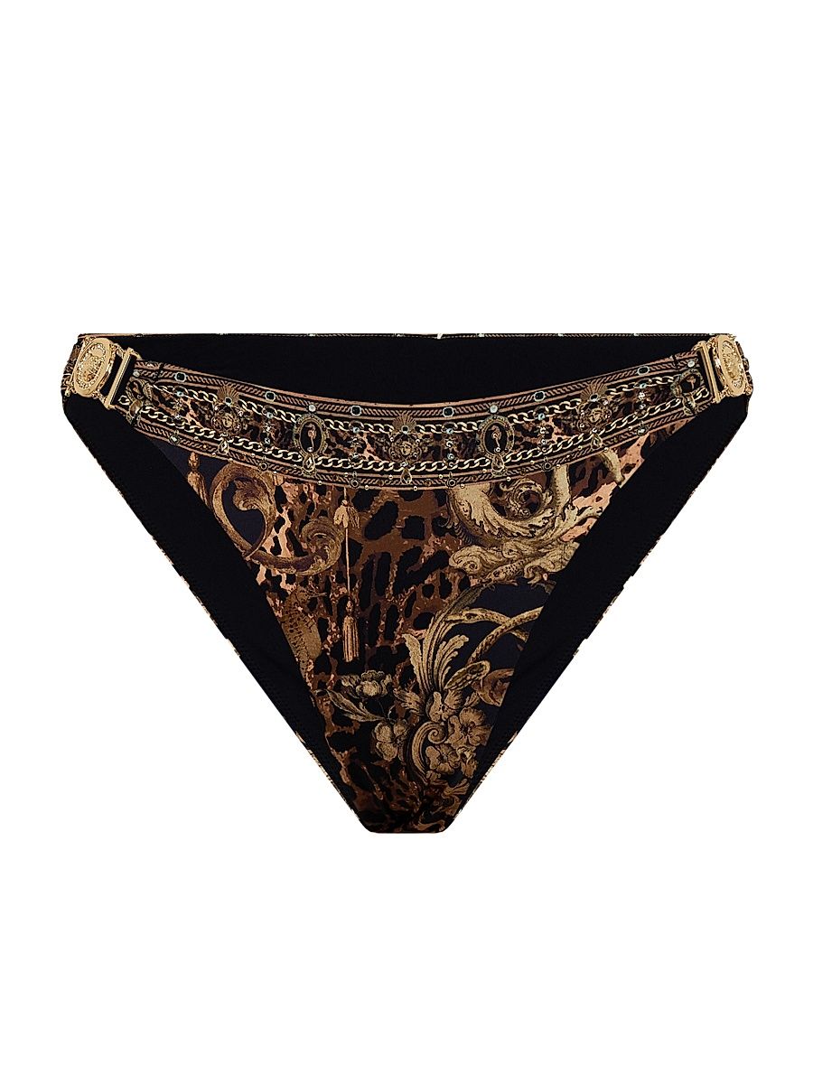 Women's Era Of Empires Embellished Printed Bikini Bottom - Era Of Empires - Size Medium