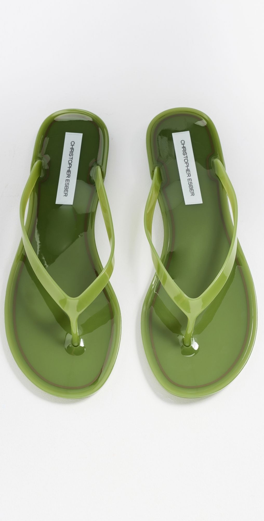 Christopher Esber Jo Flip Flops Dypsis Green 36