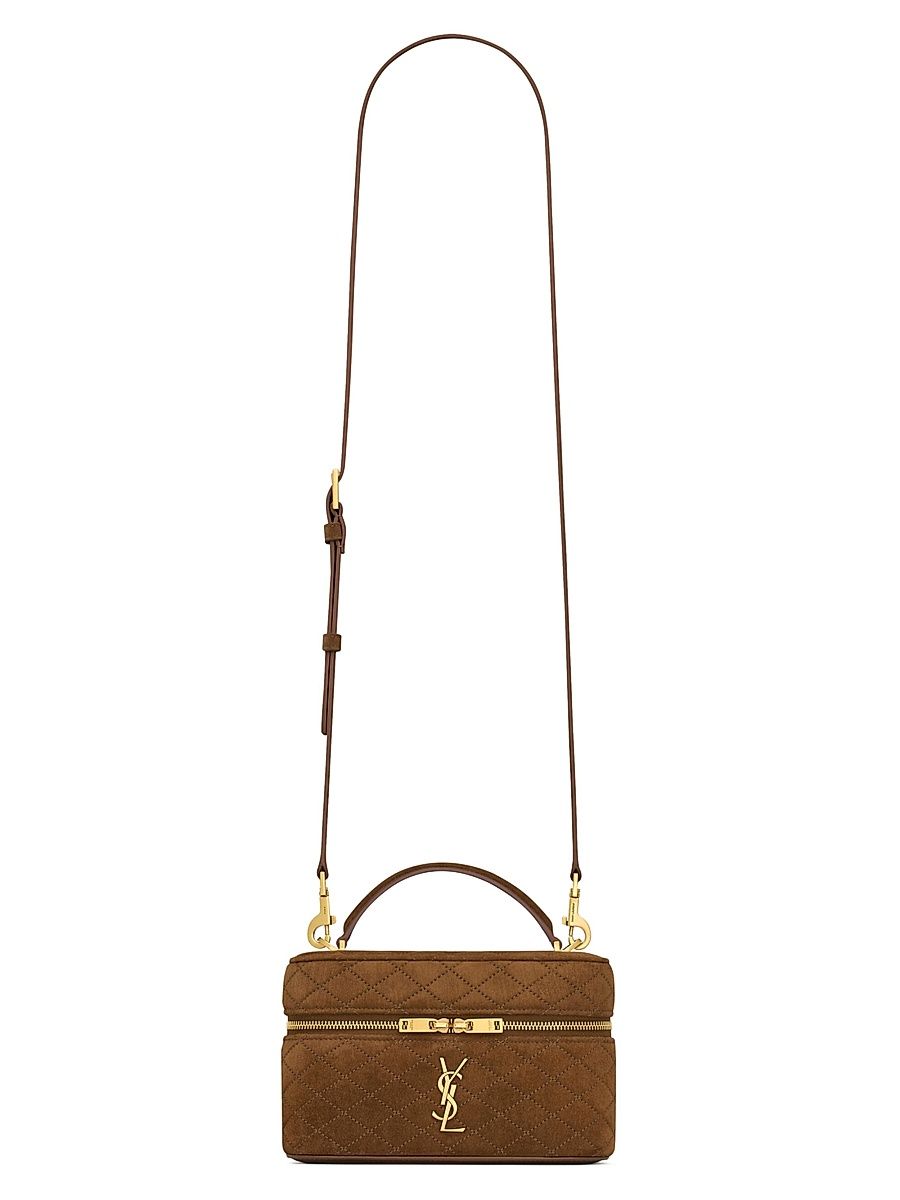 Women's Suede Gaby Vanity Bag - Light Chestnut