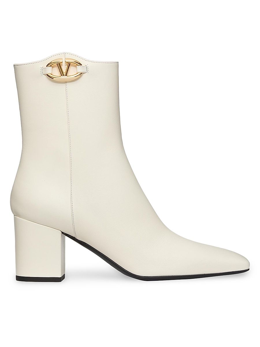Women's VLogo The Bold Edition Ankle Boot in Calfskin 70MM - Ivory - Size 7