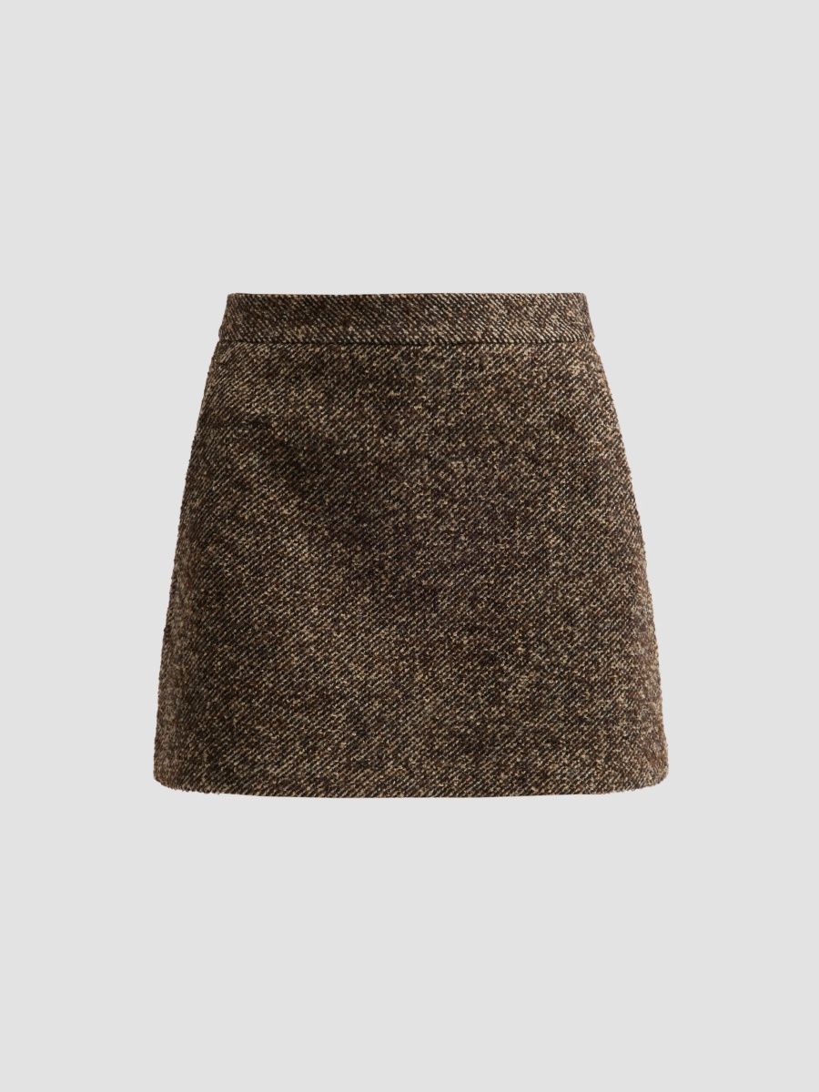 Vince Women's Bouclé Twill Skort - Burnt Walnut Boucle - Size 8