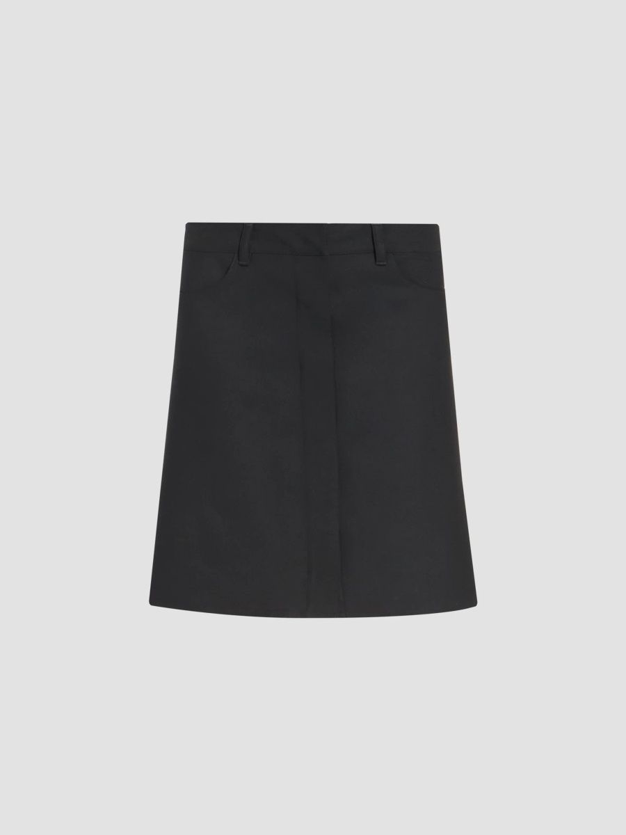 Courreges Women's Stretch-Twill A-Line Knee-Length Skirt - Black - Size 10