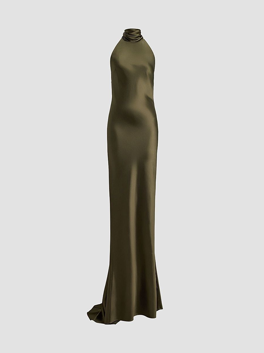Women's Chilton Satin Column Gown - Cypress - Size 8