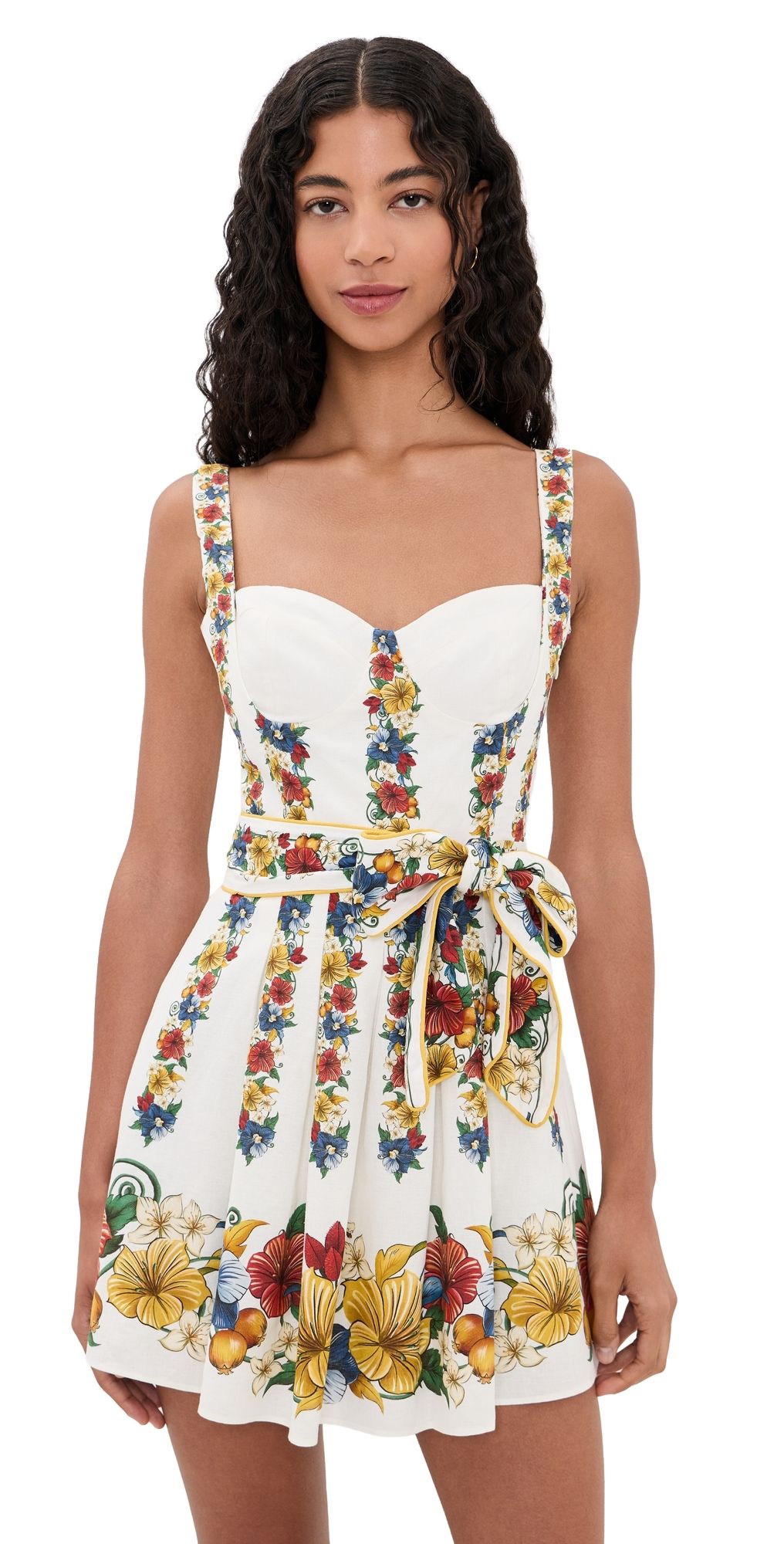 FARM Rio Tropical Mini Dress TROPI OFF-WHITE SCARF M