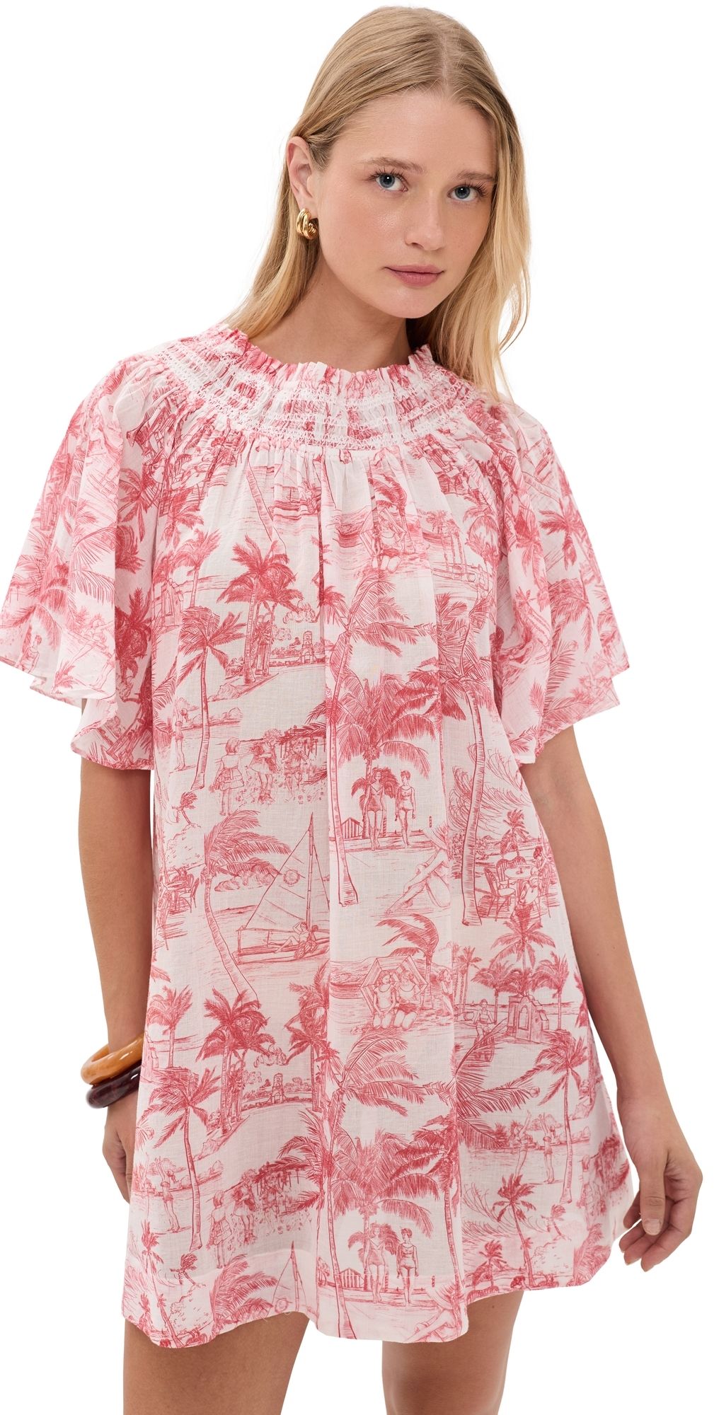 Coniglio Palm Beach Flagler Mini Dress Palm Beach Vermilion One Size