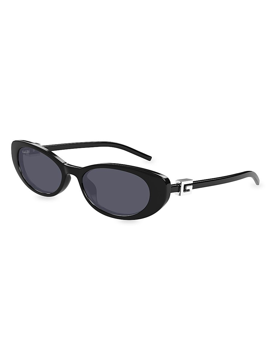 Women's G String 52MM Oval Sunglasses - Black Dark Grey