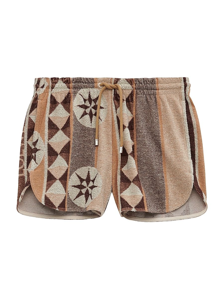 Women's LOEWE x Paula's Ibiza Printed Drawstring Shorts - Beige Multicolor - Size XS