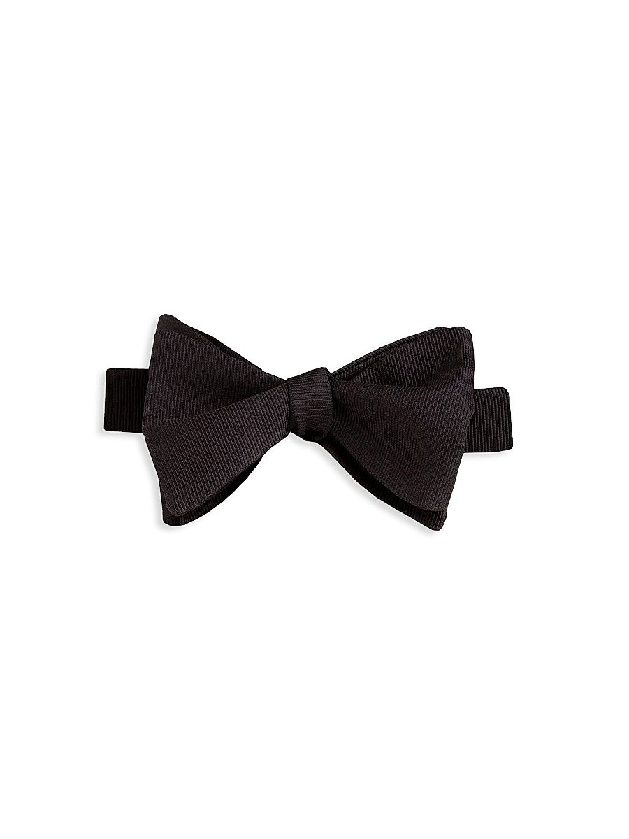 Men's Hook Silk Bow Tie - Black