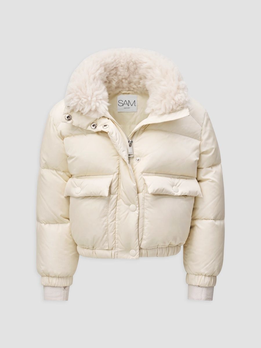 SAM. Girl's Girl's Sabrina Faux-Shearling Down Puffer Jacket - Matte Honey - Size 10