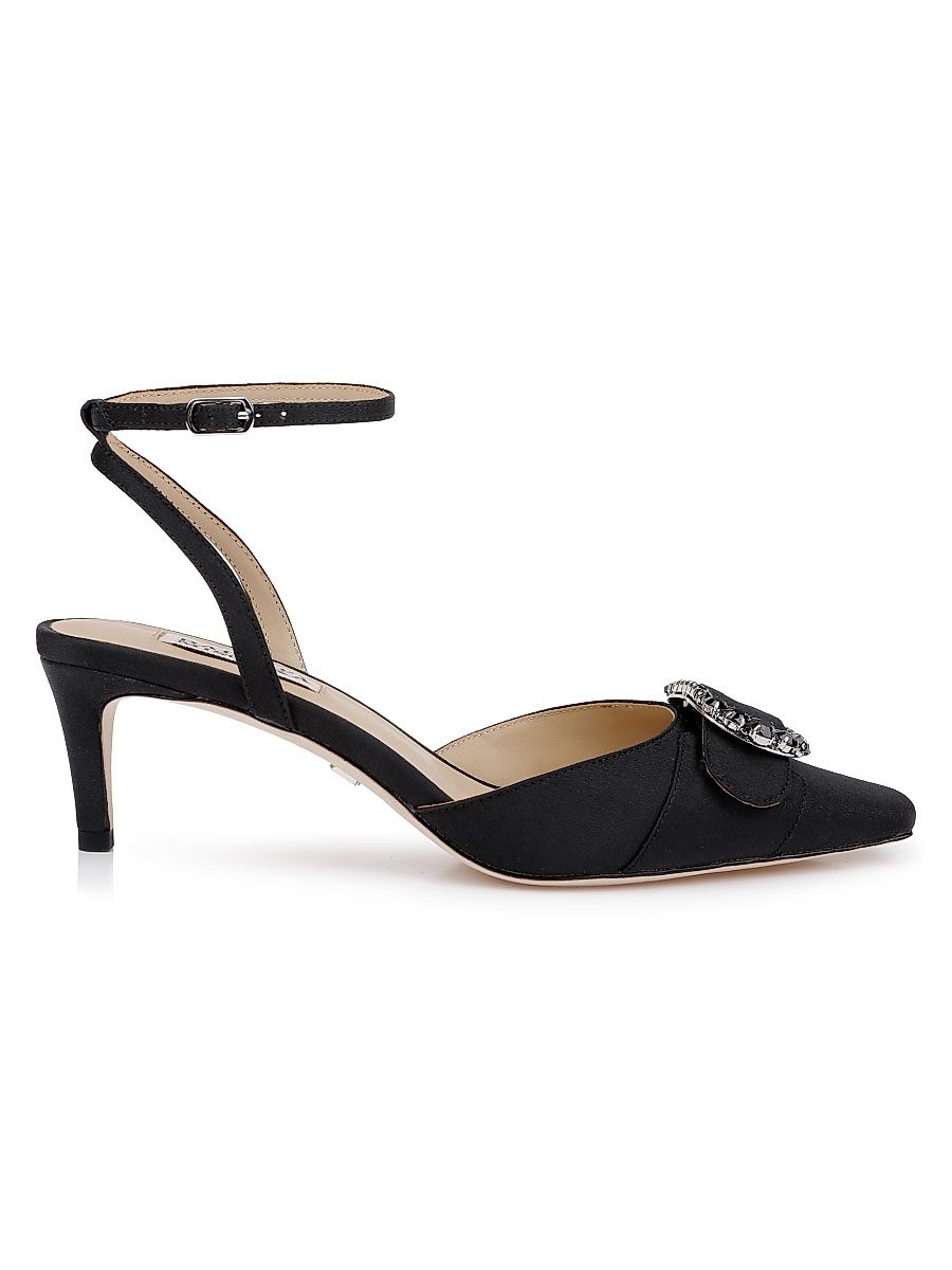 Women's Odesza 50MM Crepe Pumps - Black Crepe - Size 11