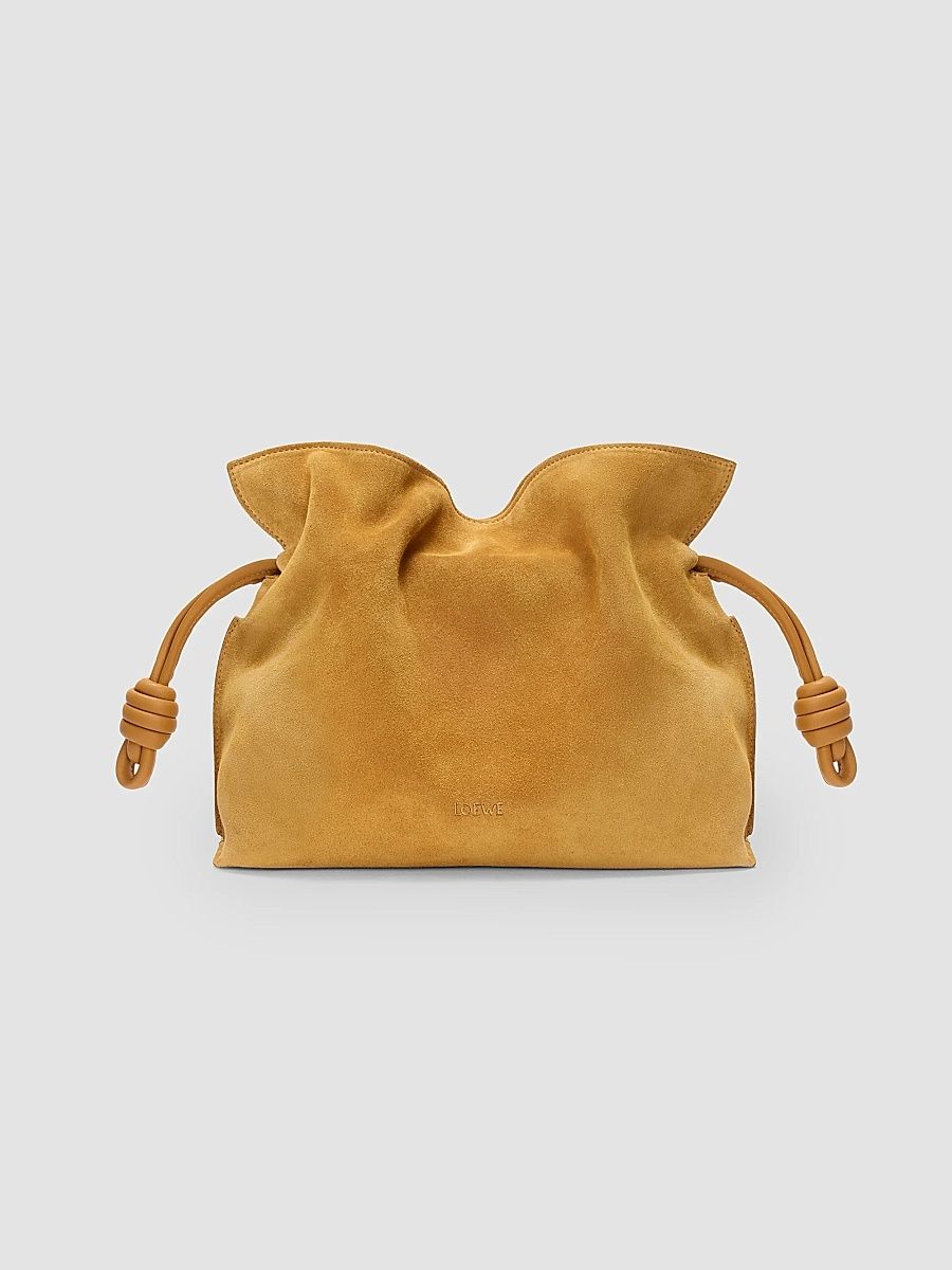 LOEWE Women's Flamenco Suede Clutch - Ochre