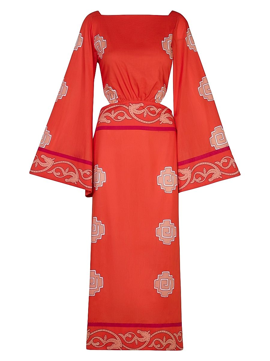 Women's Underwater Sanctuary Ankle Dress - Light Red Wine Pink - Size Small