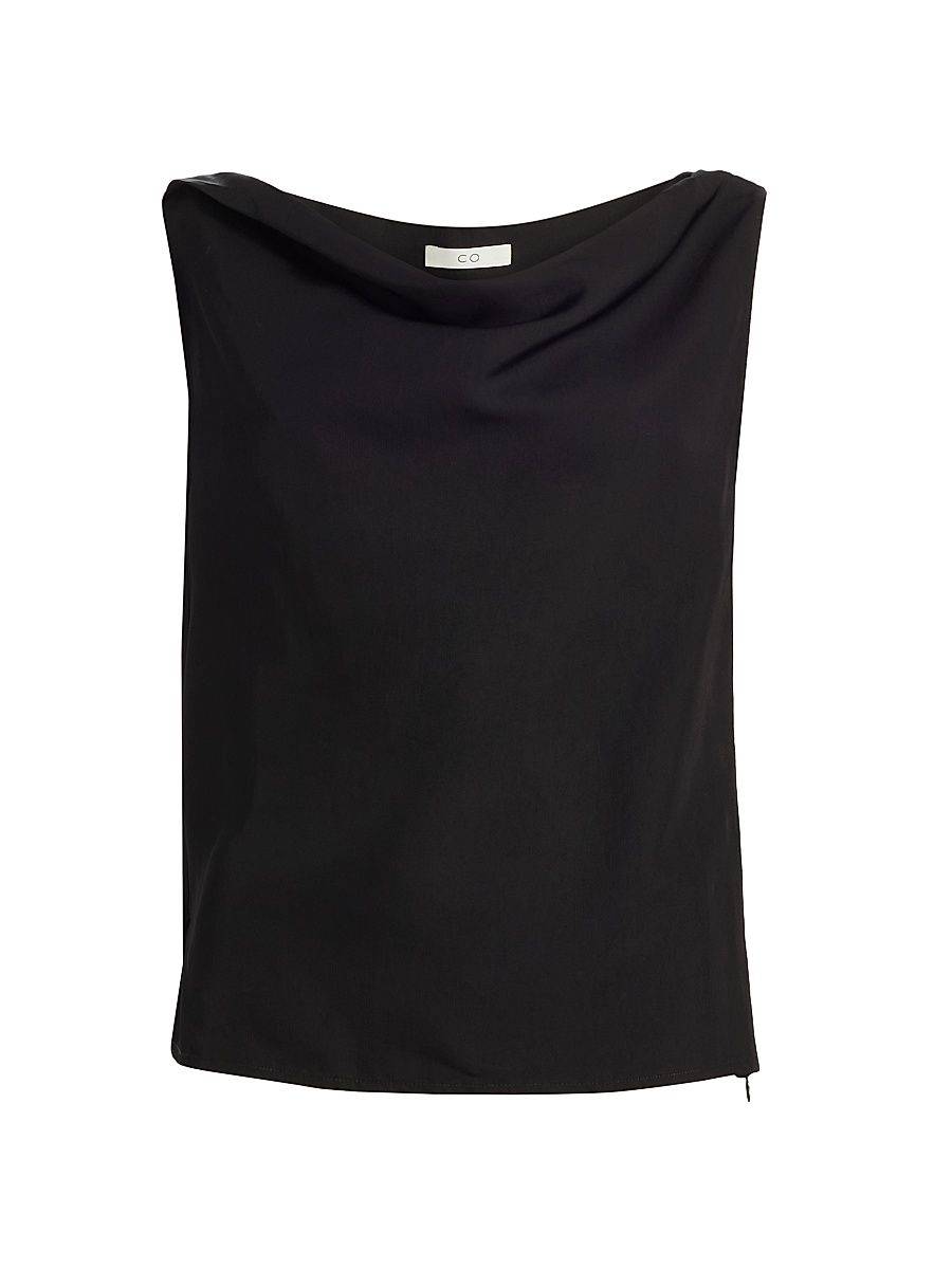 Women's Draped One-Shoulder Top - Black - Size XXS