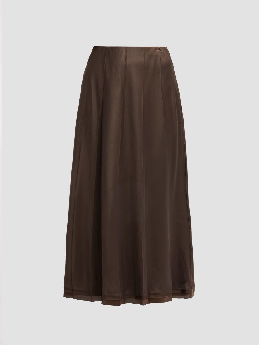 Vince Women's Creased Pleated Midi Skirt - Pinewood - Size XXS