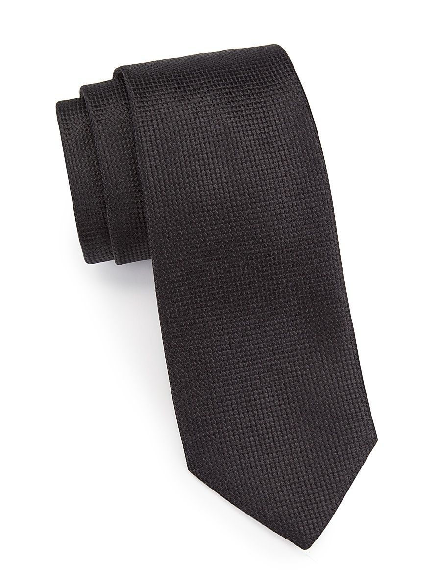 Men's Silk Jacquard Tie - Black