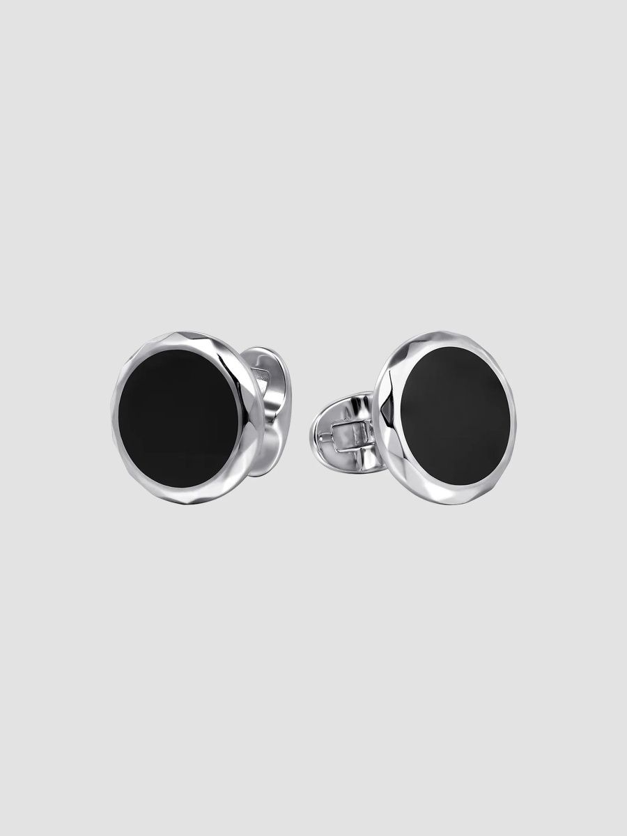 Gabriel & Co Men's Sterling Silver & Enamel Cufflinks - Black
