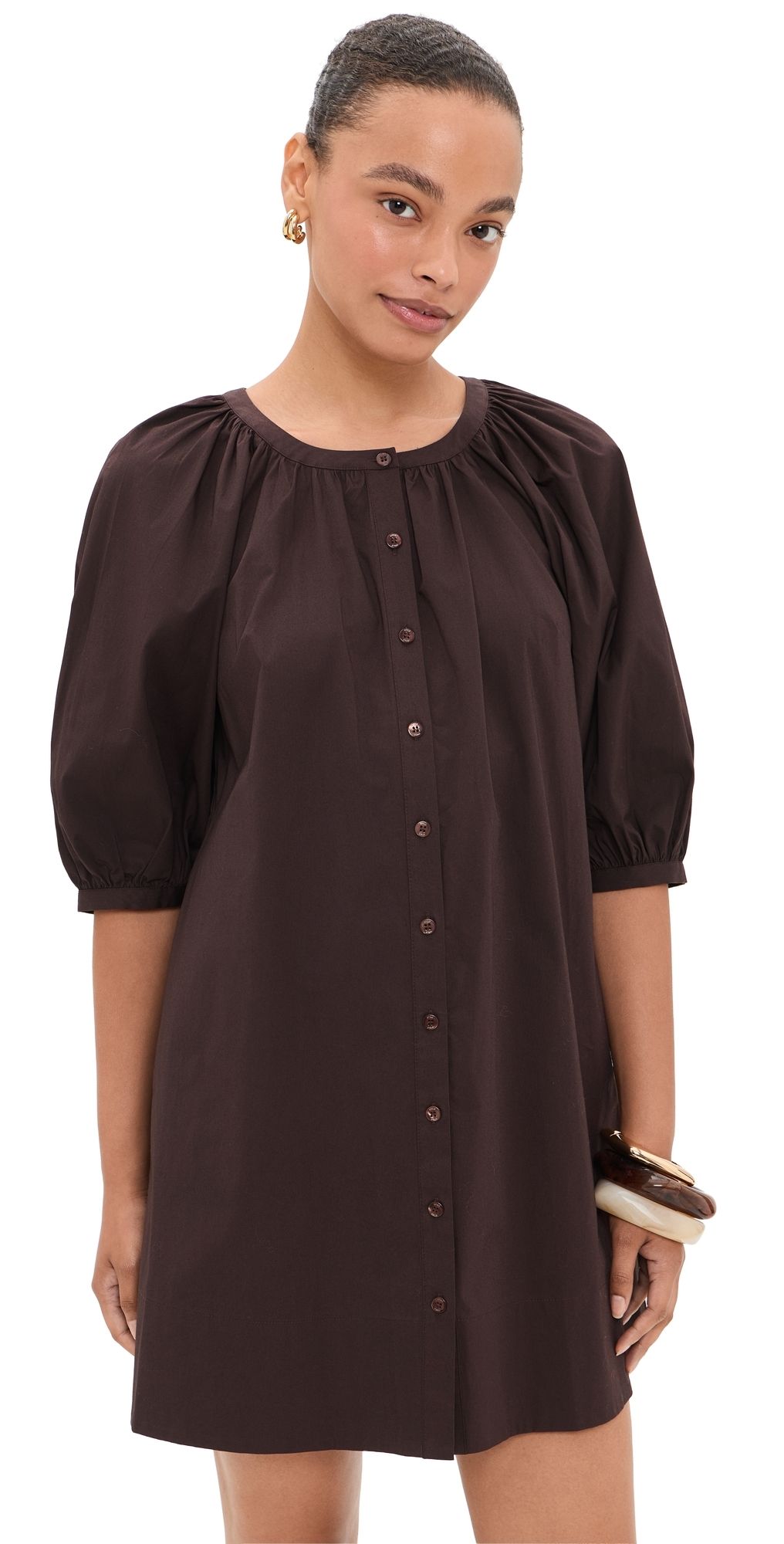 STAUD Vincent Mini Dress Earth M