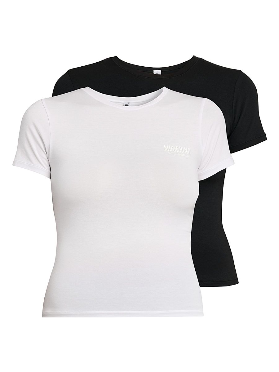 Women's 2-Pack Logo Cotton-Blend T-Shirt Set - Multi Black - Size XL